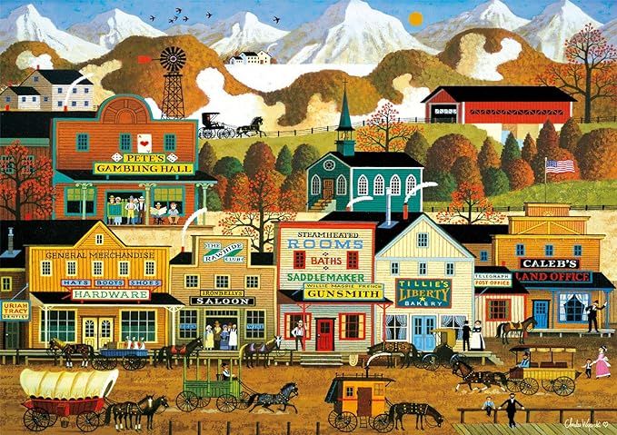 Buffalo Games - Charles Wysocki - Pete's Gambling Hall - 300 Large Piece Jigsaw Puzzle | Amazon (US)