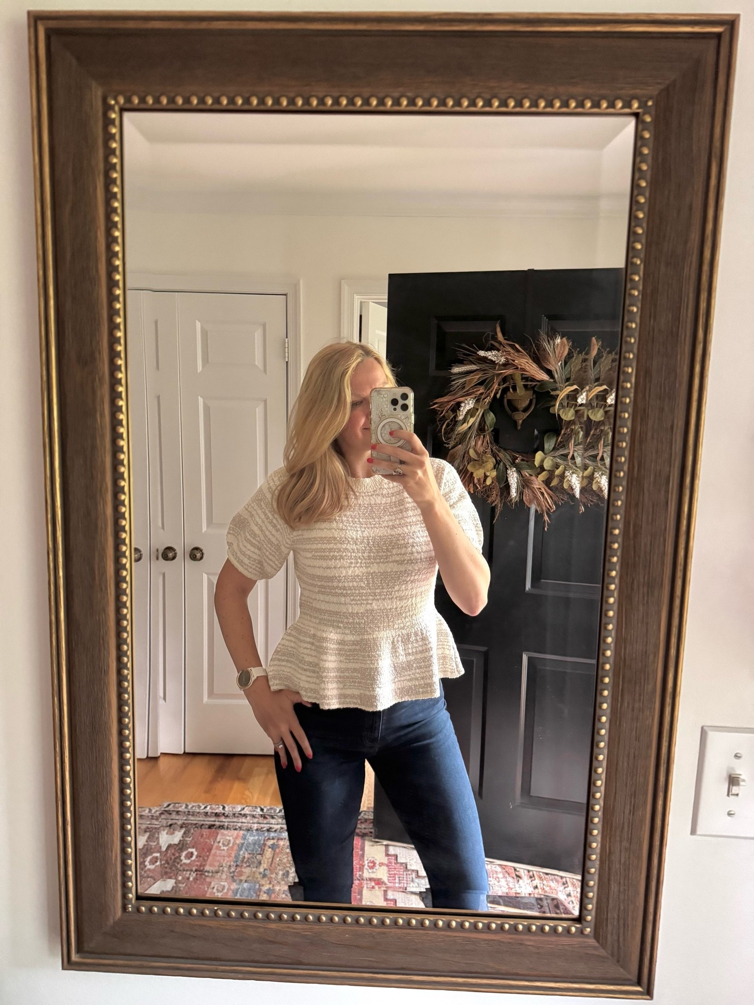 Peplum top - great find at the Nordstrom sale, perfect for fall

Sweater material, fits true to size

#LTKSeasonal