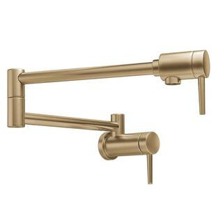 Contemporary Wall Mounted Potfiller in Champagne Bronze | The Home Depot