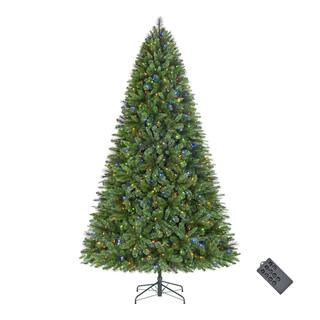 Home Accents Holiday 9 ft. Pre-Lit LED Wesley Pine Artificial Christmas Tree with 650 Color Chang... | The Home Depot