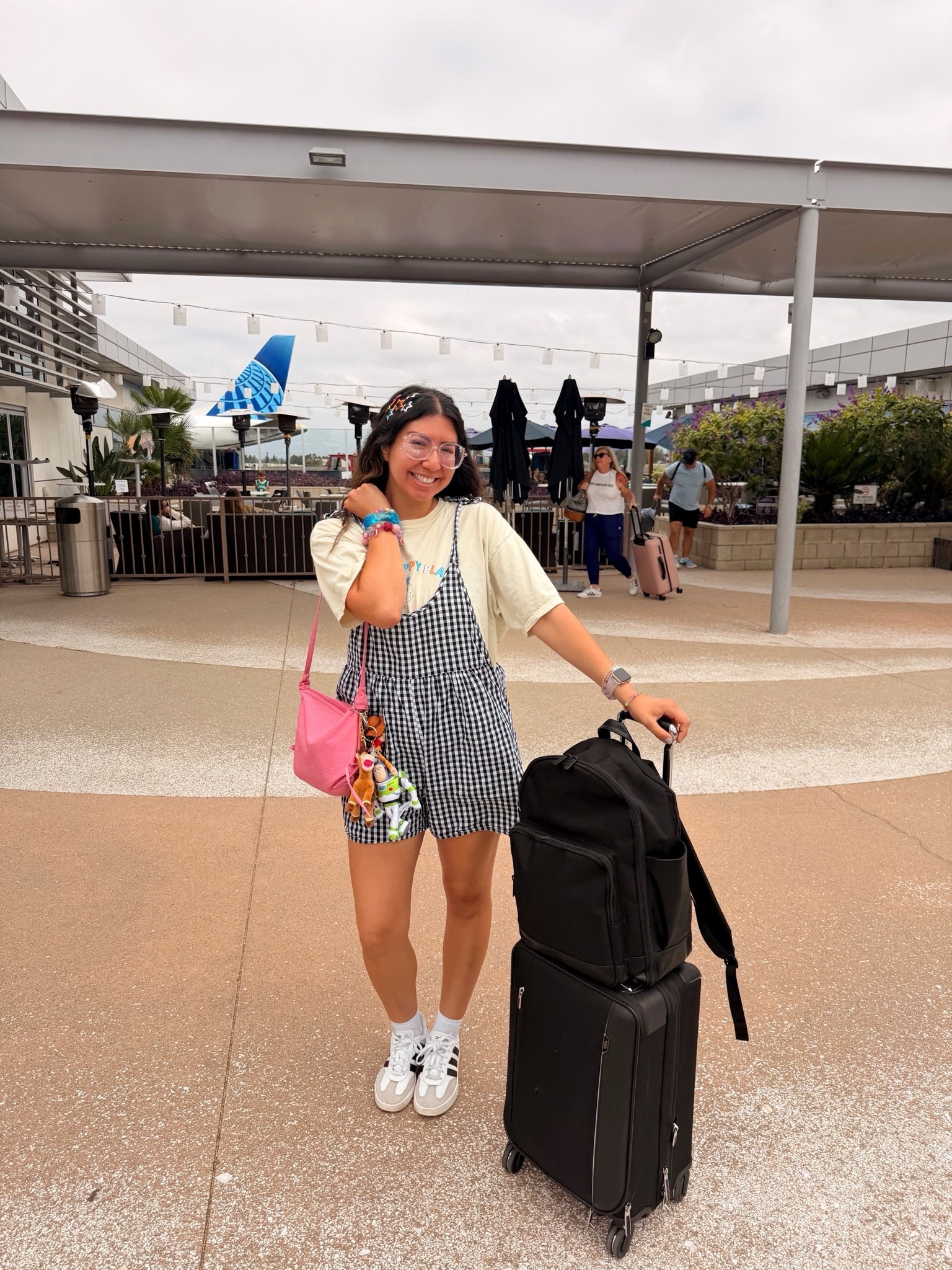 Airport outfit!! I broke my own rule and wore shorts on a plane!! But I wiped everything down hahaha This outfit was so comfortable, I couldn’t resist! #traveloutfit #airportoutfit #airportootd #gingham #amazonoutfit #travelfit

#LTKTravel