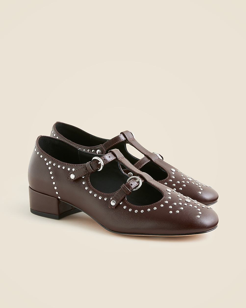 Teagan T-strap wing tip heels in patent leather | J. Crew US