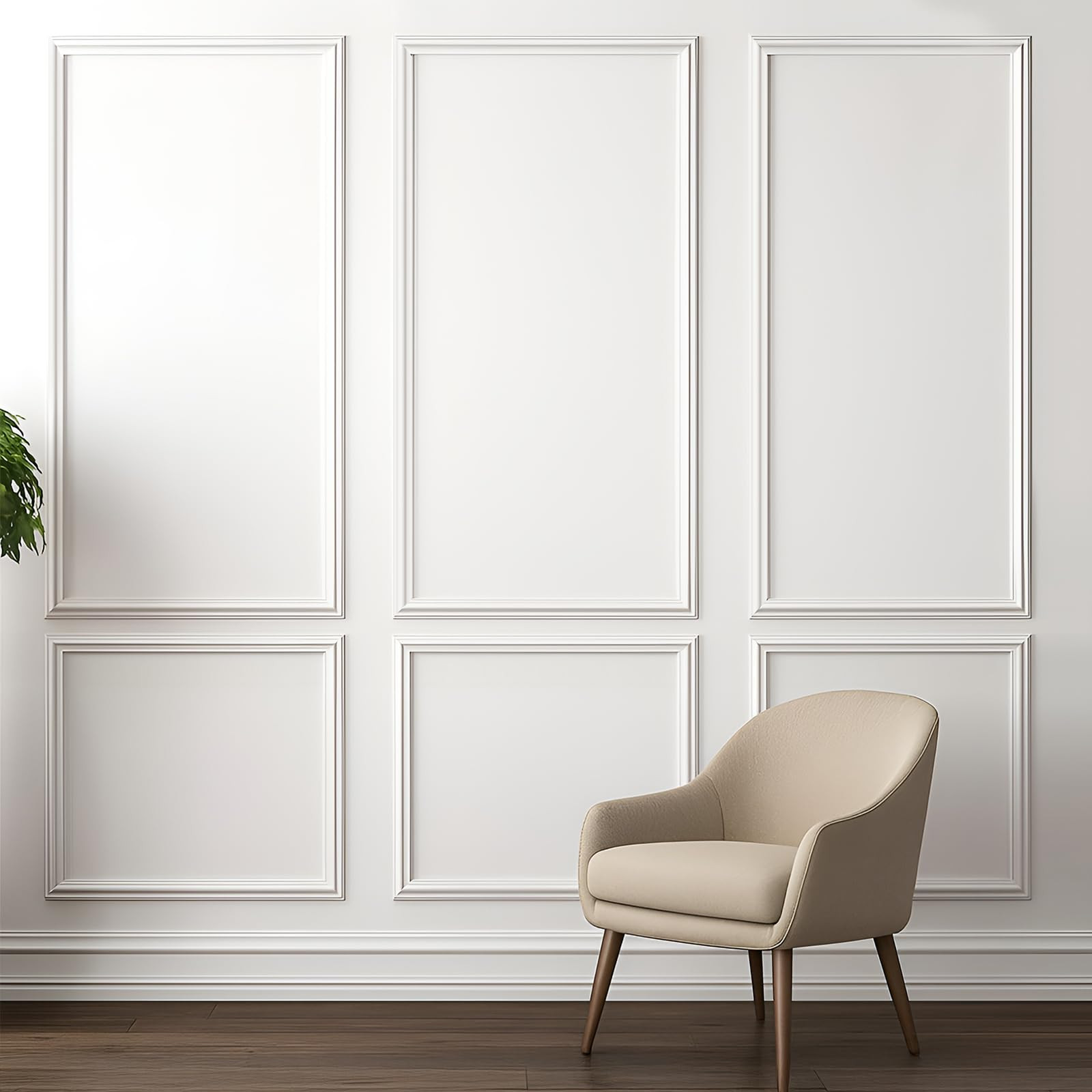 Peel and Stick Wall Molding Kit - 3D Wainscoting Panels Set of 3 | Pre-Cut Modern Accent Decor fo... | Amazon (US)