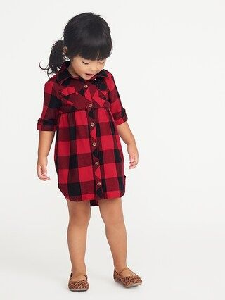 Old Navy Baby Plaid Shirt Dress For Toddler Girls Red Plaid Size 12-18 M | Old Navy US