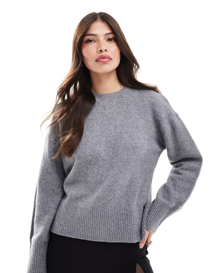 & Other Stories crew neck jumper in grey melange | ASOS (Global)
