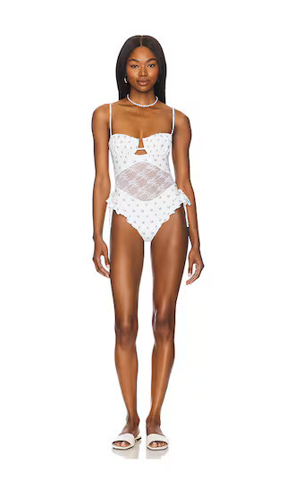 Montce Swim Petal Lace One Piece in White. - size M | Revolve Clothing (Global)