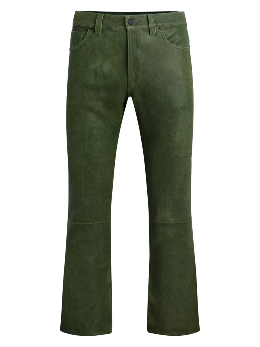 Shop Hudson Jeans Walker Kick Flare Leather Pants | Saks Fifth Avenue | Saks Fifth Avenue