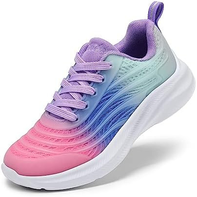 DREAM PAIRS Girls Boys Shoes Kids Lace up Tennis Sparkle Glitter Athletic Running Sneakers | Amazon (US)