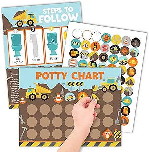 Hadley Designs Potty Training Chart for Boys with Fun Reward Stickers – 10 Potty Chart for Todd... | Amazon (US)