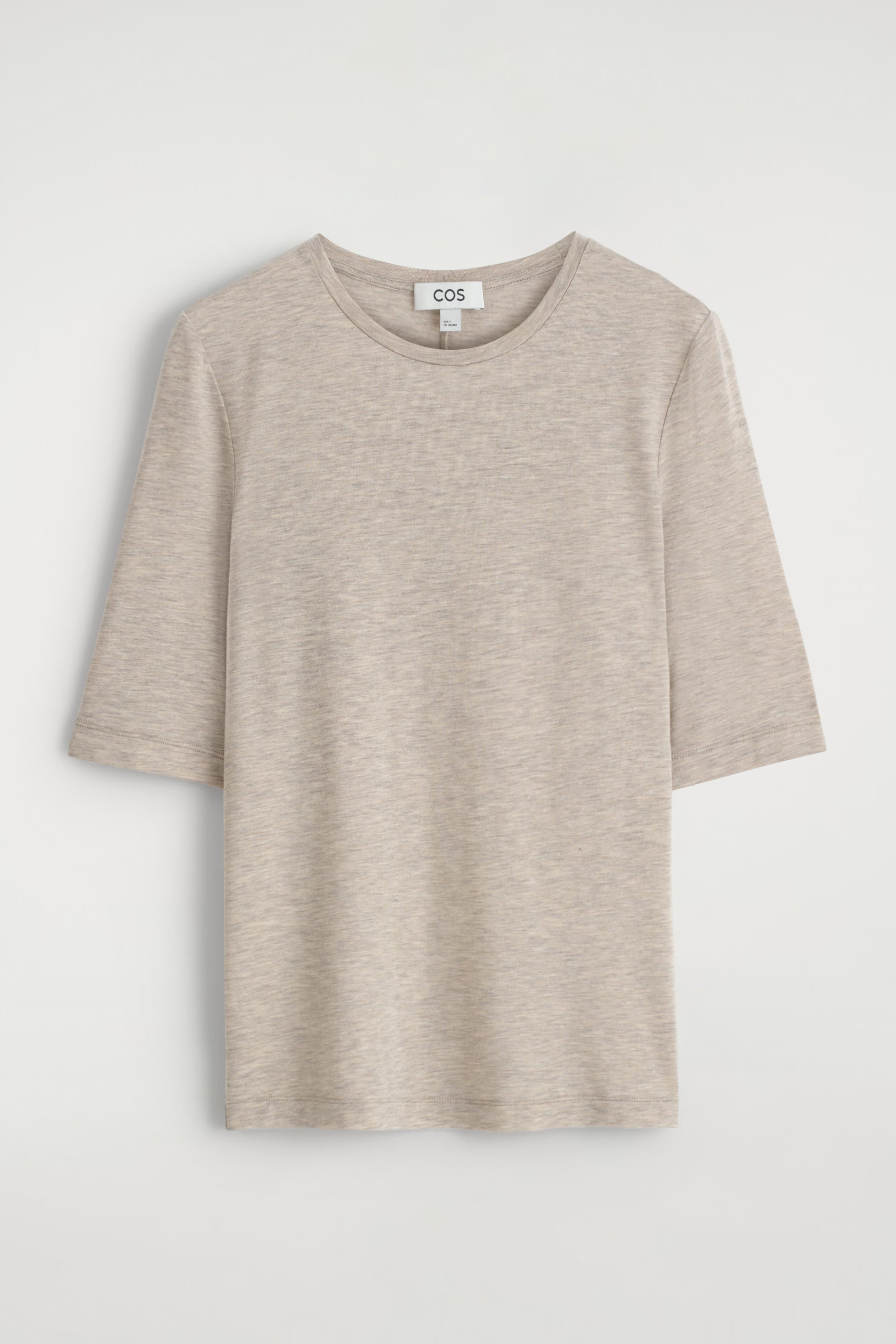 SLIM LIGHTWEIGHT T-SHIRT - LIGHT-BEIGE MÉLANGE | COS GB | COS UK