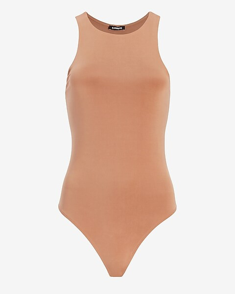 Body Contour Double Layer High Neck Thong Bodysuit | Express