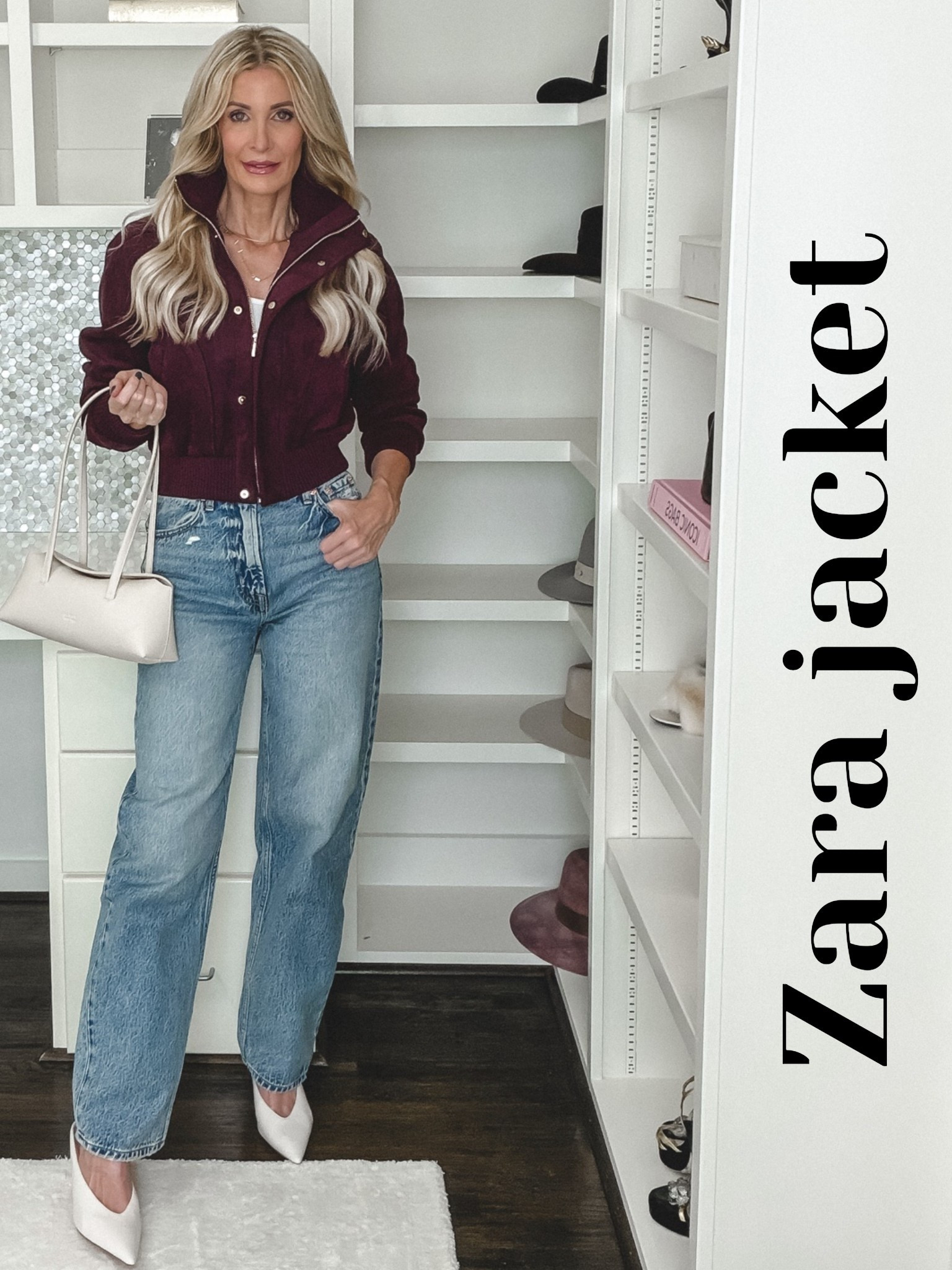 This burgundy Zara jacket is the perfect fall layer! I love how the cropped silhouette adds shape and makes this simple jeans outfit feel instantly more polished. I’m wearing an XS in the jacket and a 24 in the jeans. #FallOutfit #ZaraStyle
 

 

#LTKOver40 #LTKootd #LTKSeasonal #LTKOver40
