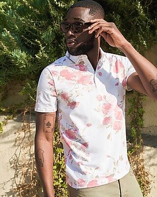 Floral Moisture-Wicking Performance Polo | Express