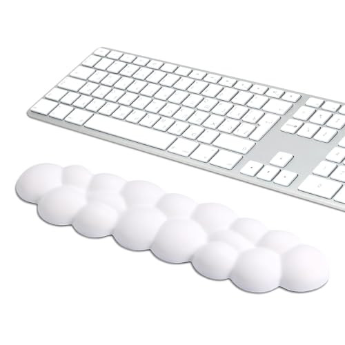 BamLue White Cloud Keyboard Wrist Rest, Palm Rest with Leather Memory Foam Cute Keyboard Rest for Wrist Support and Arm Rest, Desk Cloud Wrist Pad for Computer Laptop Mac Gaming Office and Pain Relief | Amazon (US)