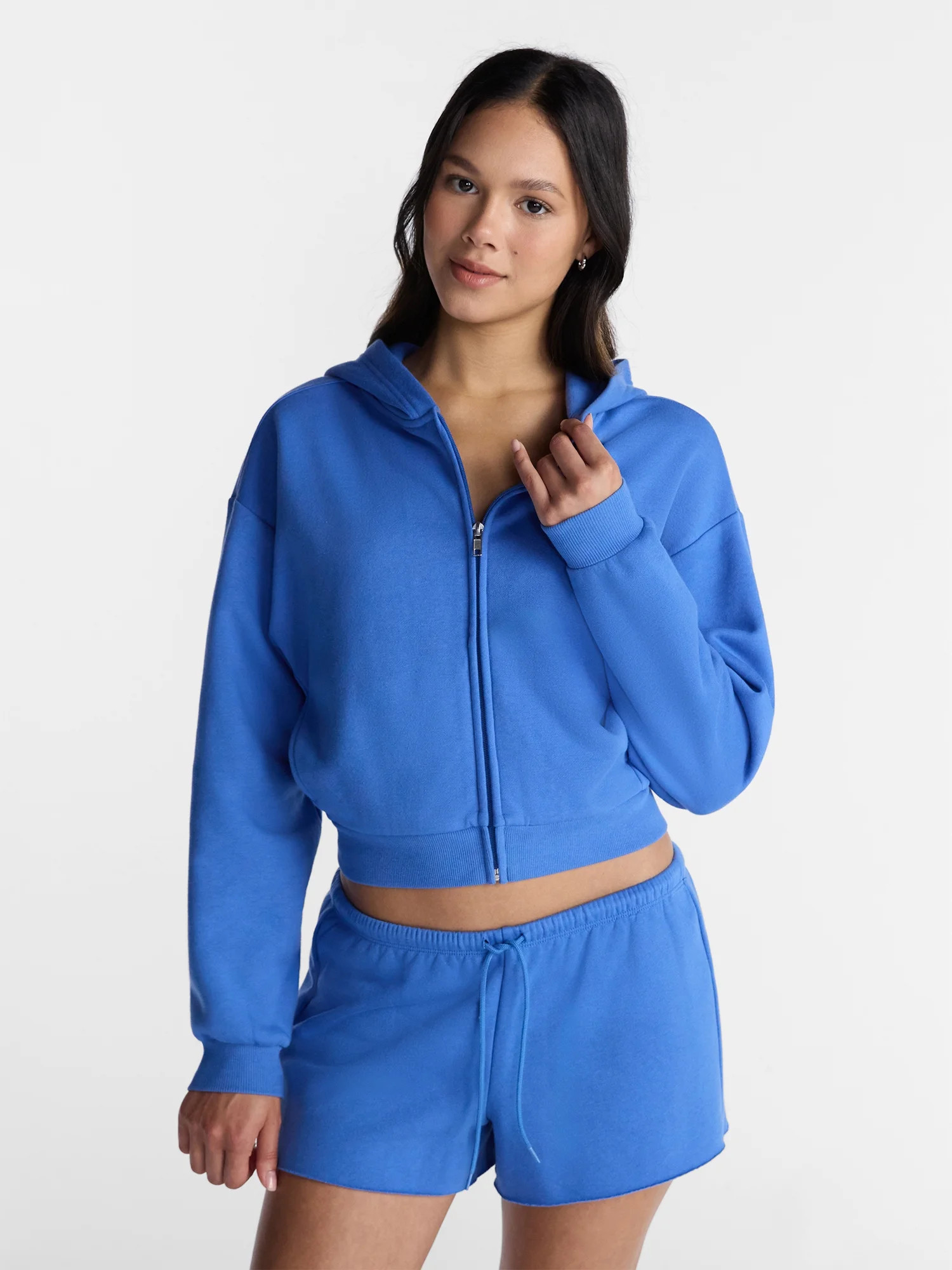 No Boundaries Boxy Zip Up Hoodie, Women's XXS-XXL | Walmart (US)