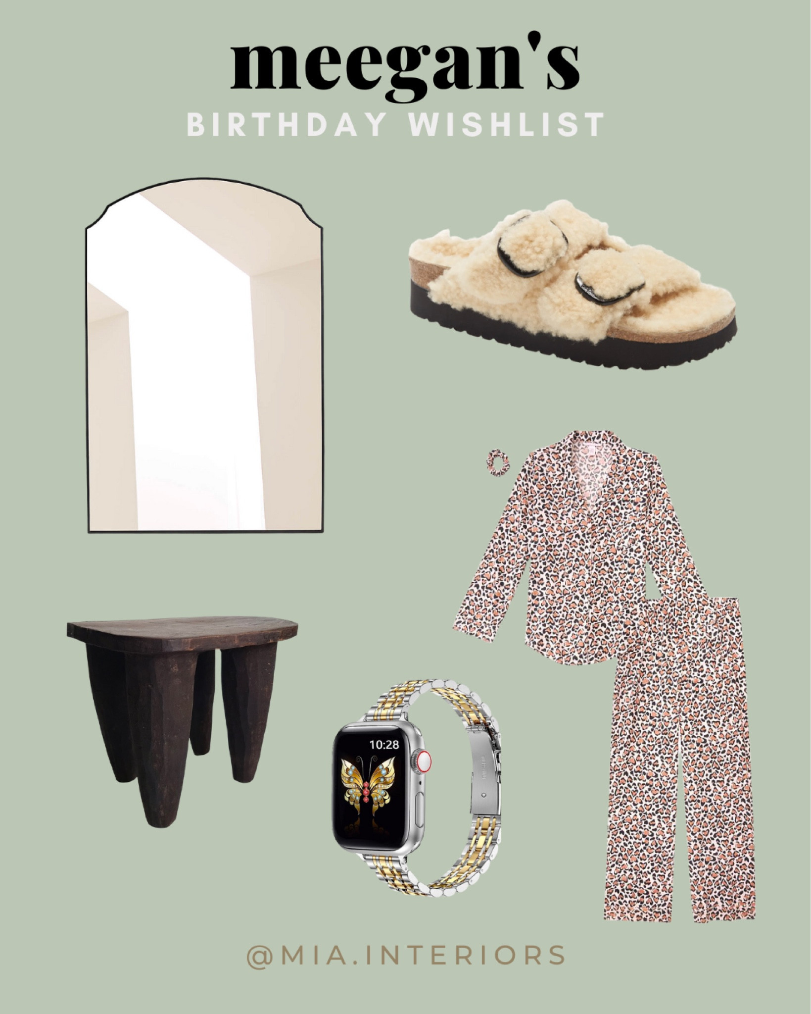 It’s my birthday so thought it would be fun to share what’s on my “wishlist”! 

#wishlist #archedmirror #birkenstock #footstool #pajamas #victoriassecret #applewatchband 

#LTKshoecrush #LTKHoliday #LTKhome