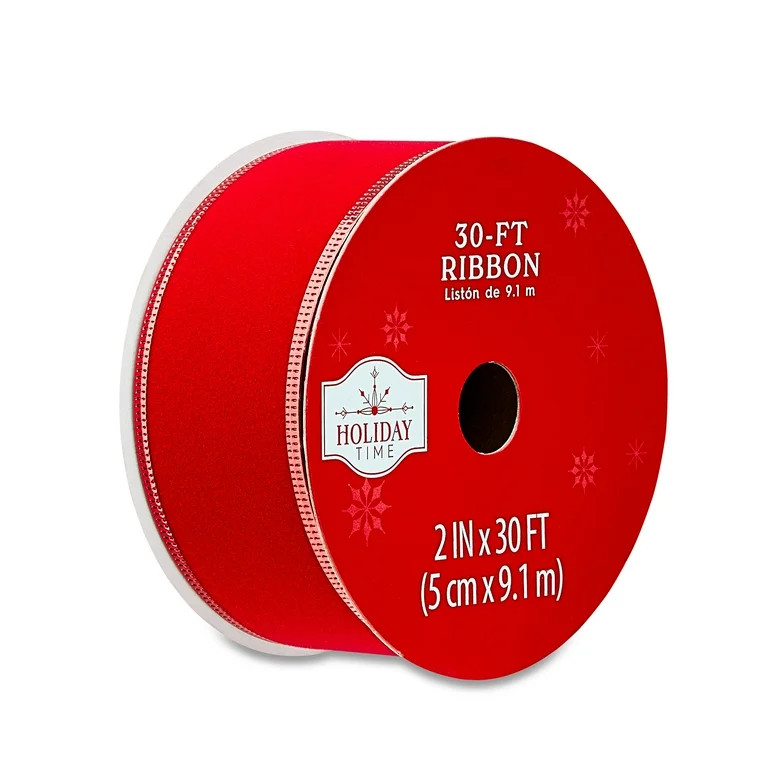 Red Velvet Christmas Ribbon, 2 in x 30 ft, by Holiday Time | Walmart (US)