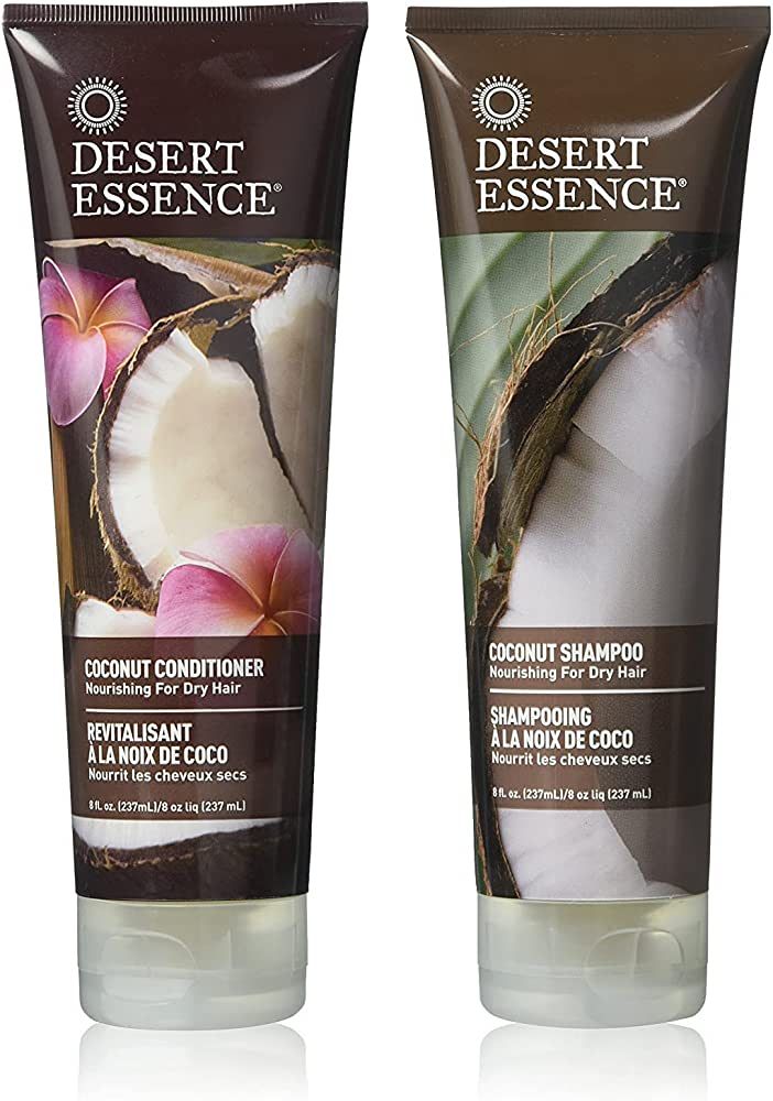 Desert Essence Coconut Shampoo & Conditioner Bundle - 8 Fl Ounce - Nourishing For Dry Hair - Deli... | Amazon (US)