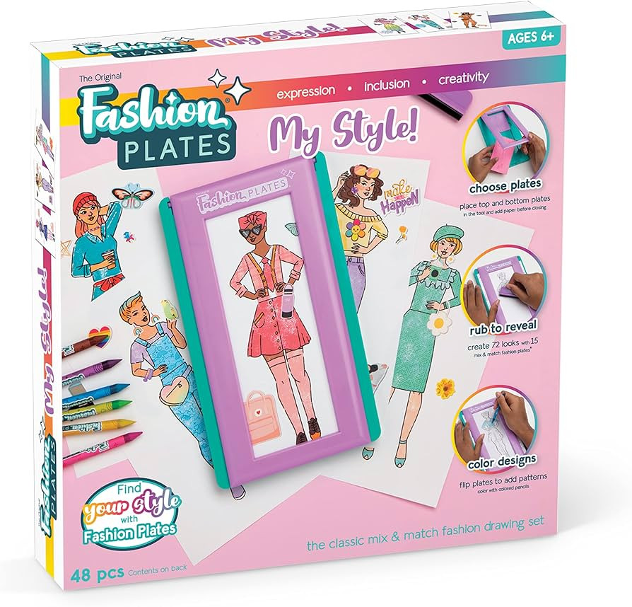 Fashion Plates My Style – Girls Fashion, Mix-and-Match Drawing Kit, Arts and Crafts, Coloring, ... | Amazon (US)