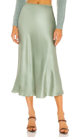 Bias Cut Skirt in Jade | Revolve Clothing (Global)