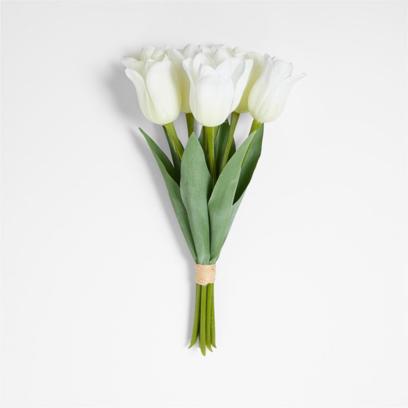 White Faux Tulip Bunch + Reviews | Crate & Barrel | Crate & Barrel