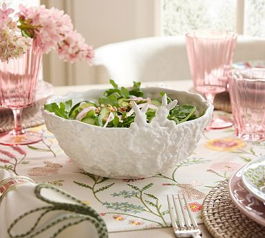 Floral Bunny Stoneware Serving Bowl | Pottery Barn (US)