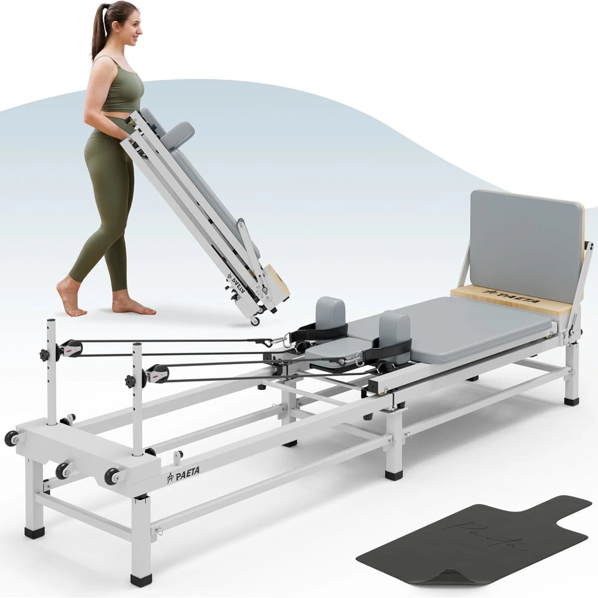 91″ Foldable Pilates Reformer With Adjustable Height – 500LB Capacity Home Pilates Machine Wi... | Wayfair North America