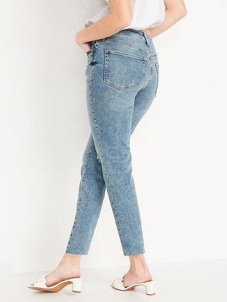 High-Waisted O.G. Straight Ripped Cut-Off Ankle Jeans for Women | Old Navy (US)