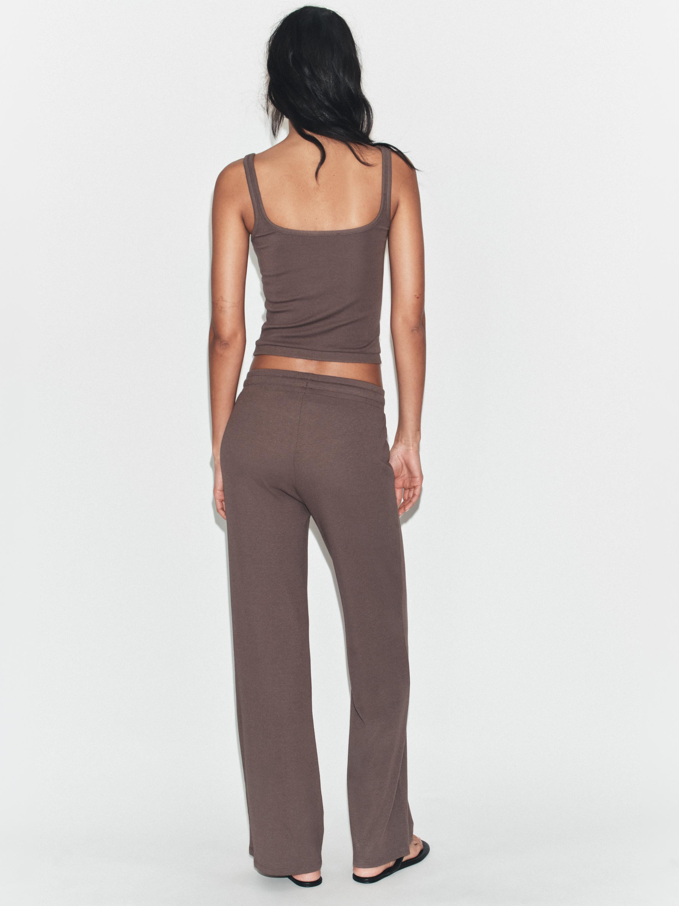 STRAIGHT RIBBED TROUSERS | Zara UK
