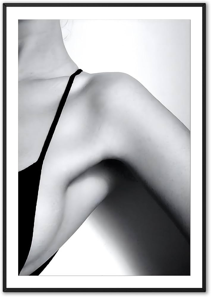 Abstract Woman Body Painting Aesthetic Wall Art Black And White Photography Poster Woman Silhouet... | Amazon (US)