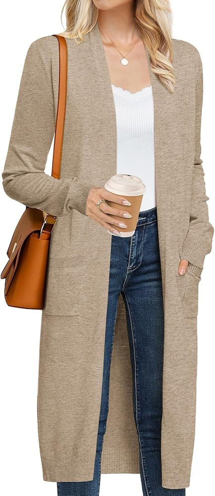 GRACE KARIN Women's 2025 Trendy Long Cardigans Sweater Lightweight Open Front Long Sleeve Maxi Du... | Amazon (US)