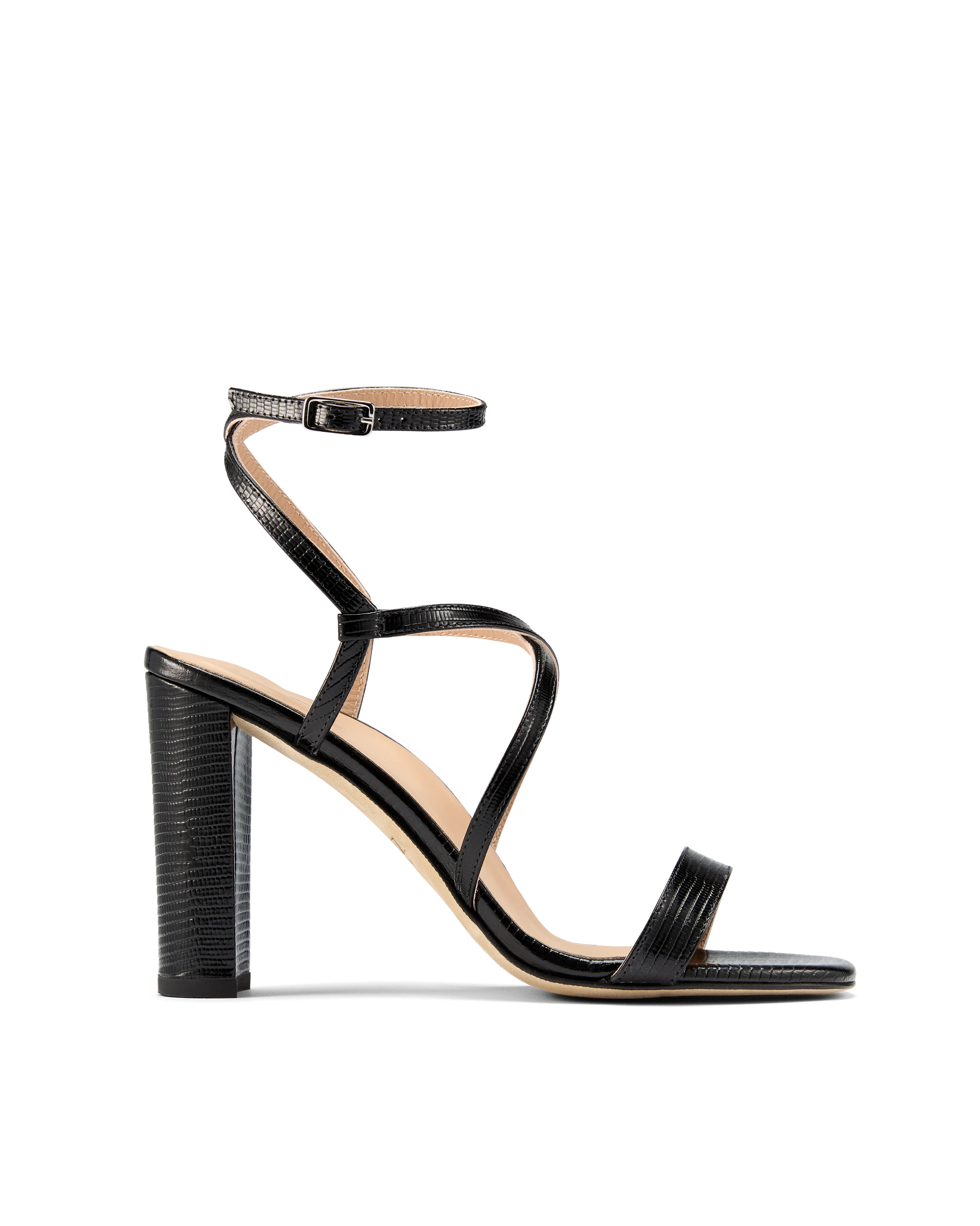 Selena: Black Lizard Emboss | Inez Shoes, LLC