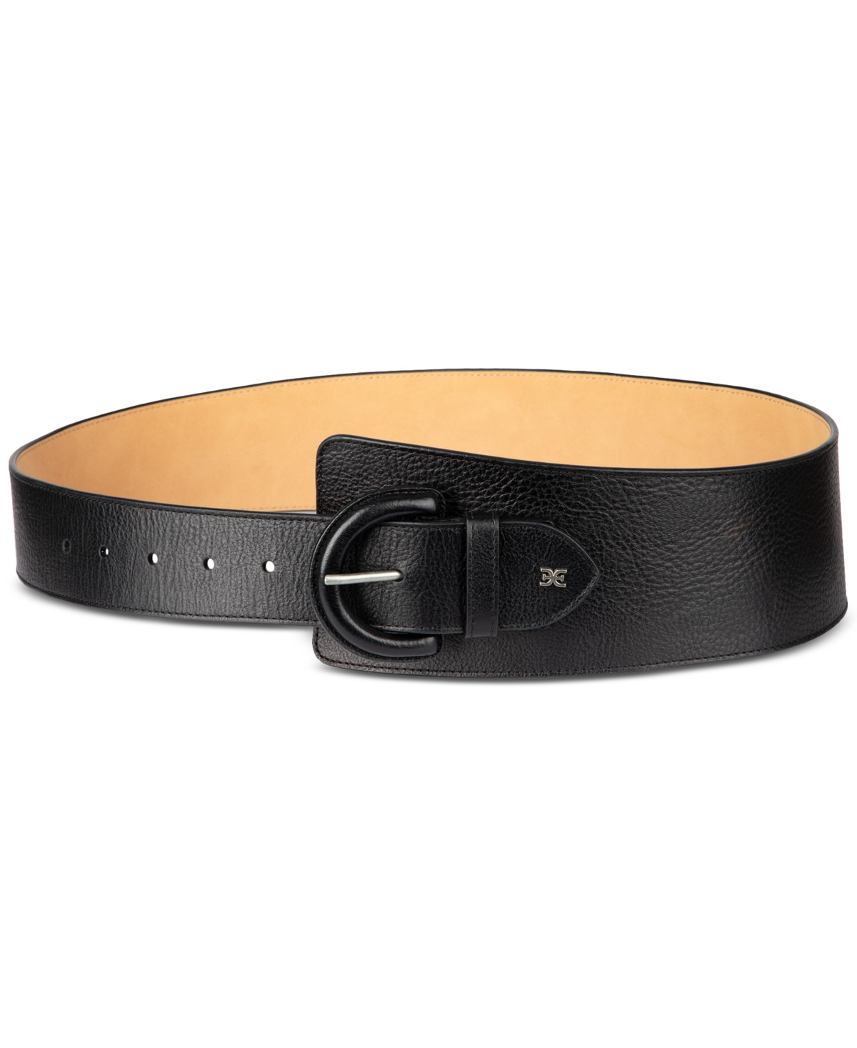 Sam Edelman High Waist Wide Width Tapered Corset Leather Belt - Black | Macy's