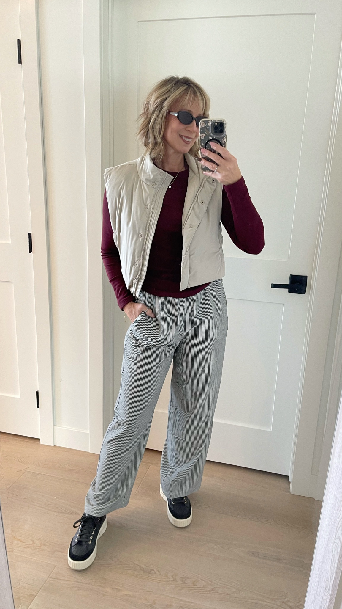 American Eagle Sale! This long sleeve top is so soft & perfect for layering! I’m in a medium & I feel they run a little small. I wear a lot of vests this time of year, so these are perfect!
Pants - med
Sorel - tts (on sale)


fall outfit, mom on the go, mom ootd, layering top, basics, sunglasses, sneakers, affordable looks

#LTKSaleAlert #LTKOver40 #LTKStyleTip