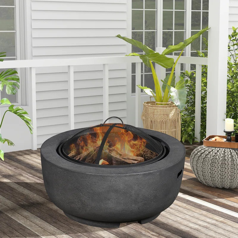 Jivera 14" x 23.58" Magnesium Oxide Wood Burning Outdoor Fire Pit | Wayfair North America