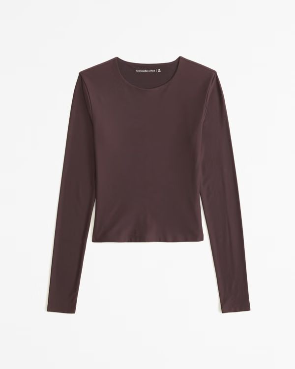 Women's Soft Matte Seamless Long-Sleeve Cropped Crew Top | Women's Clearance | Abercrombie.com | Abercrombie & Fitch (US)