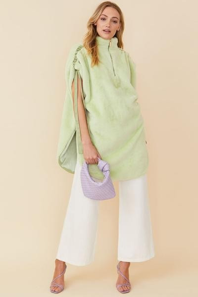 Mini Leather Woven Knotted Clutch in Lavender | outdazl