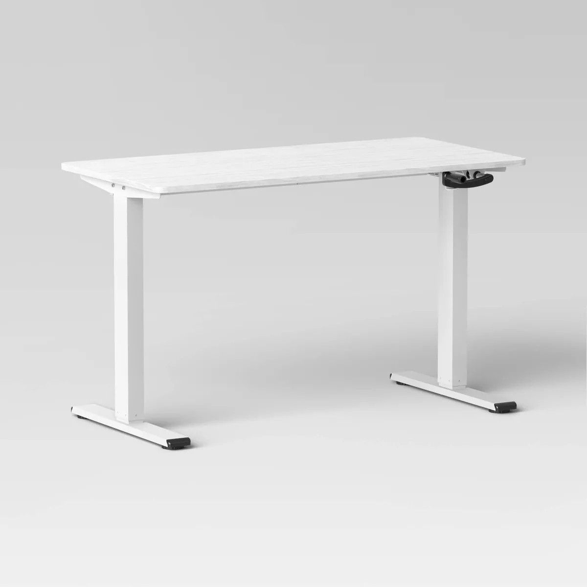 Loring Manual Height Adjustable Standing Desk White - Threshold™: Modern Metal Frame, 10+ Years... | Target