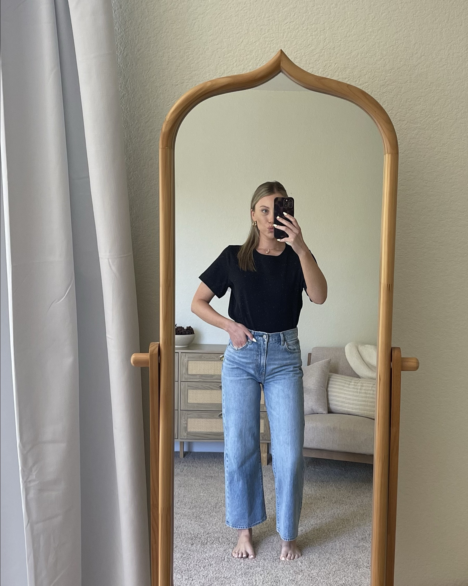 Something about a basic black t-shirt and jeans 🖤 M in the T-shirt & size 26 in jeans. True to size!!

#LTKStyleTip
