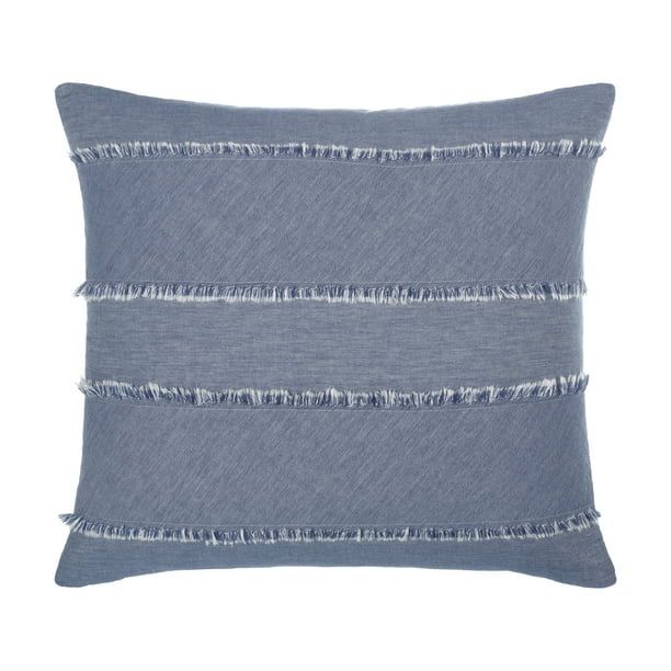 Gap Home Frayed Denim Decorative Square Throw Pillow Dark Blue 22" x 22" | Walmart (US)