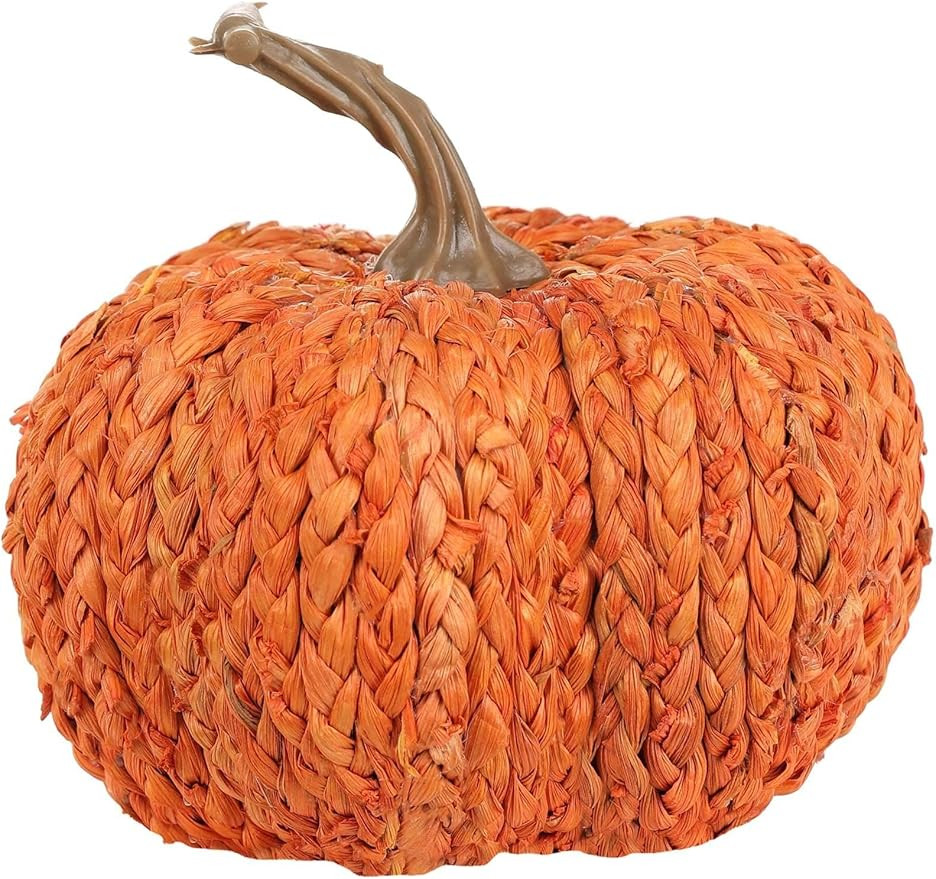 Fun Costumes Cornpeel Pumpkin Halloween Indoor Decoration, Orange Plastic Stem Woven Room House T... | Amazon (US)