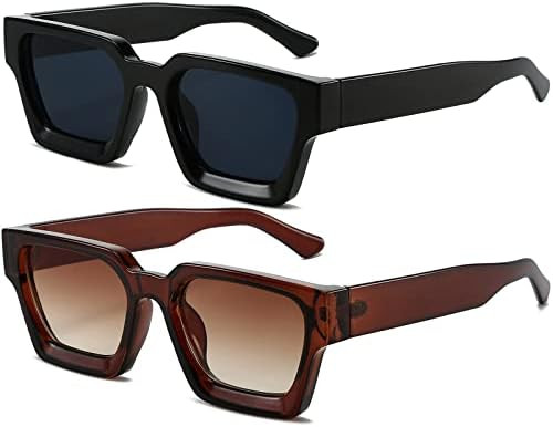 AIEYEZO Square Sunglasses for Women Men Square Thick Frame Sun Glasses Simple Designer Style Shad... | Amazon (US)