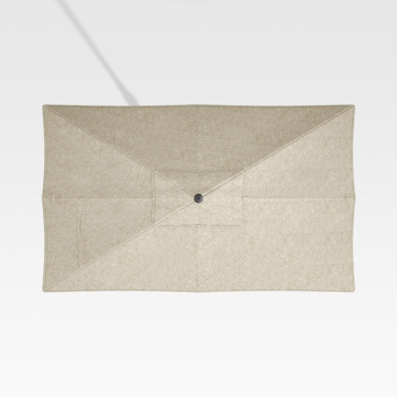 10' Tan and Ivory Squiggle Rectangular Outdoor Patio Umbrella Canopy + Reviews | Crate & Barrel | Crate & Barrel