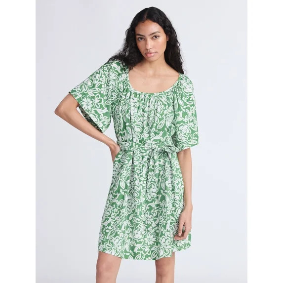 Free Assembly Women's Square Neck Mini Dress, Sizes XS-XXL | Walmart (US)