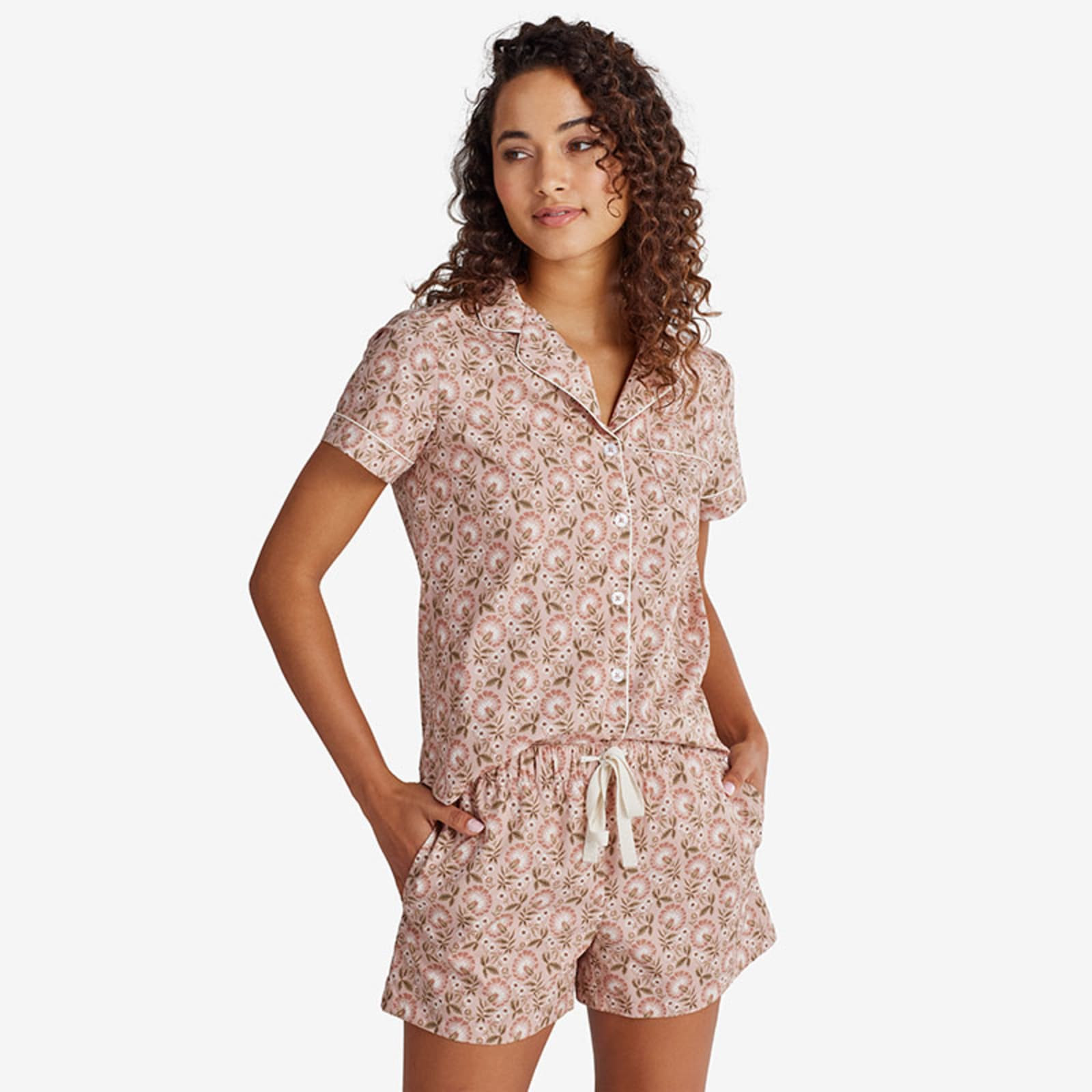 Poplin Women's Shorts Set - Floral, XS | The Company Store