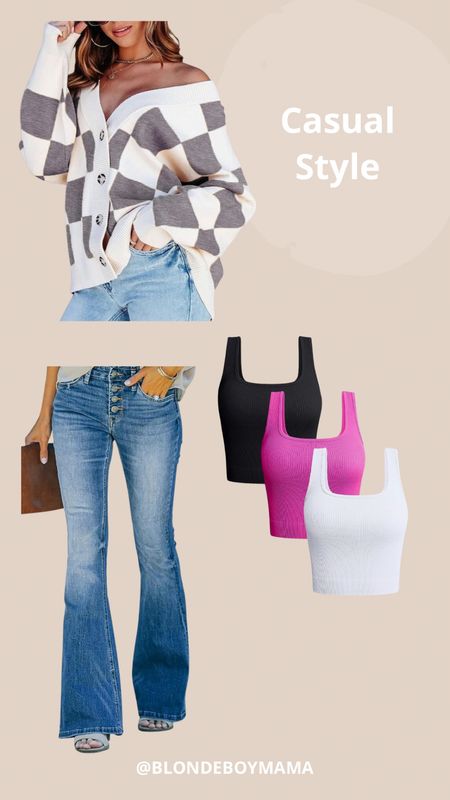 Checker print sweater | Flare Jeans | Tank top 


#LTKSeasonal #LTKfindsunder50 #LTKstyletip