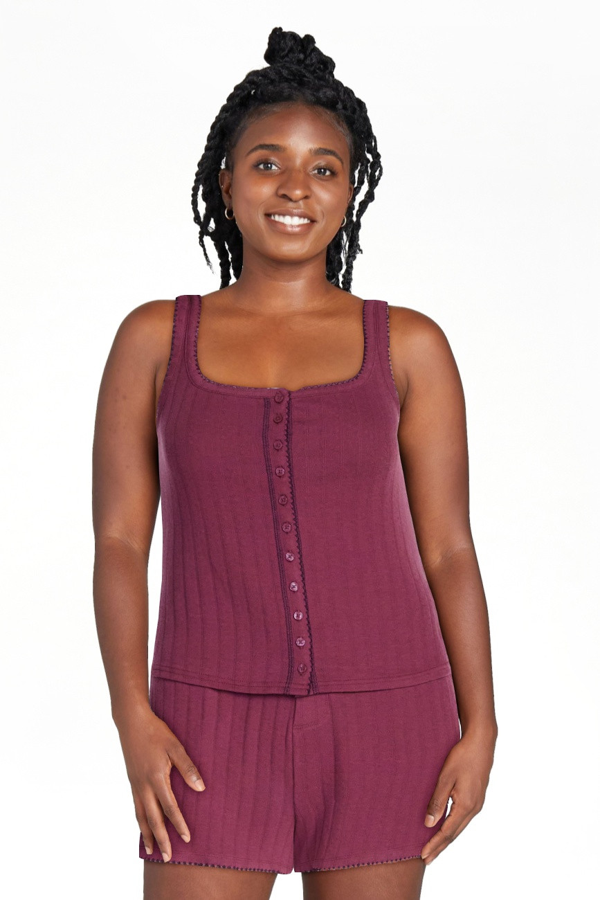 Joyspun Women's Pointelle Tank Top and Shorts Pajama Set, 2-Piece, Sizes XS-3X | Walmart (US)