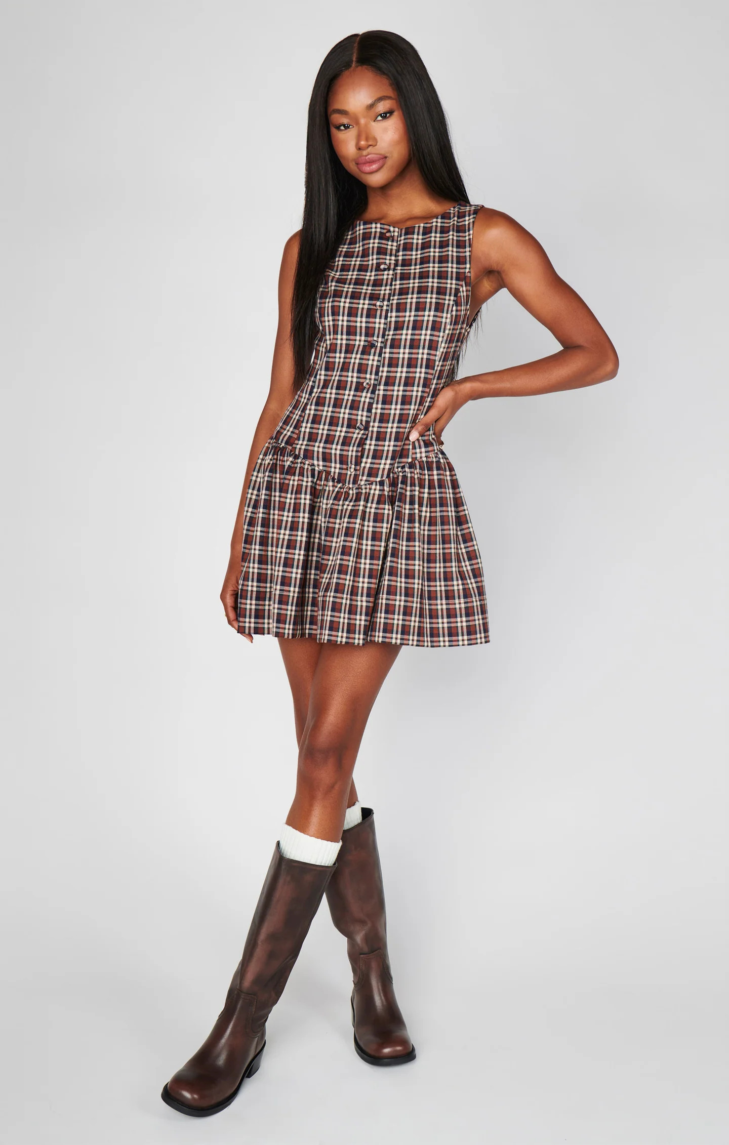 Meester Mini Dress ~ Saddle Plaid | Show Me Your Mumu