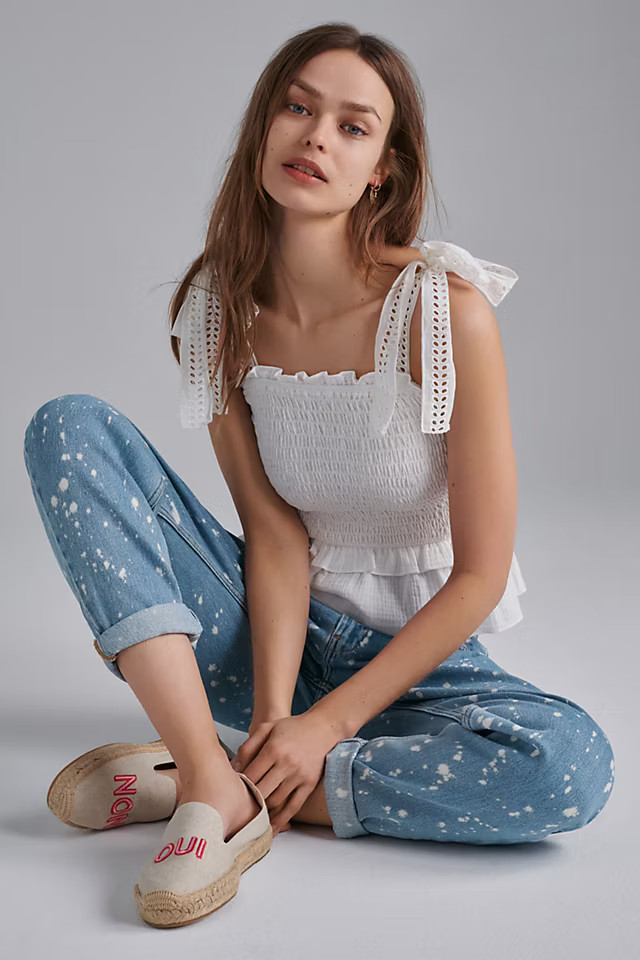 Stephanie Smocked Eyelet Tank | Anthropologie (US)