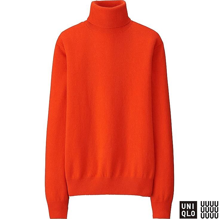 UNIQLO Women's U Cashmere Turtleneck Sweater, Orange, XS | UNIQLO (US)